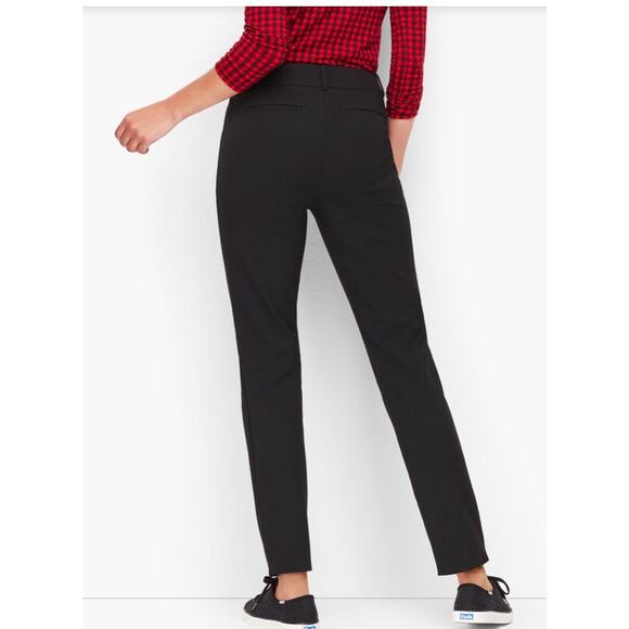 Talbots Size 8 Stretch Twill Straight Leg Pants Black Professional Office Boss - Picture 2 of 11